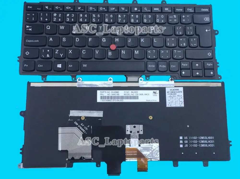 Teclado checo eslovaco para IBM Lenovo Thinkpad X230S X240 X240S X240I , X250 X260 X270, marco negro retroiluminado