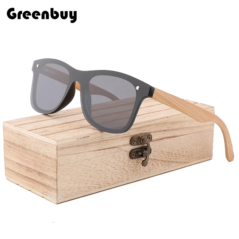 Fashion Retro Bamboo Sunglasses Polarized Eyewear for Men's UV 400 Designers Vintage Style Wear Outdoor Man Glasses