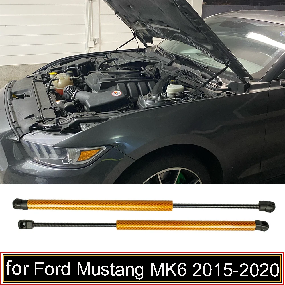 For 2015-2022 Ford Mustang MK6 6th Shelby EcoBoost Front Hood Bonnet Modify Gas Struts Lift Support Rod Prop Gas Springs Damper