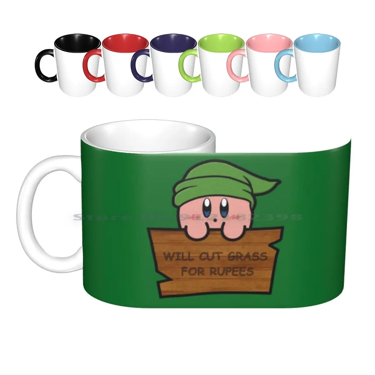 Will Cut Grass Ceramic Mugs Coffee Cups Milk Tea Mug Humor Videogames Gaming Rupees Superstar The Legend Of Dream Land Hyrule