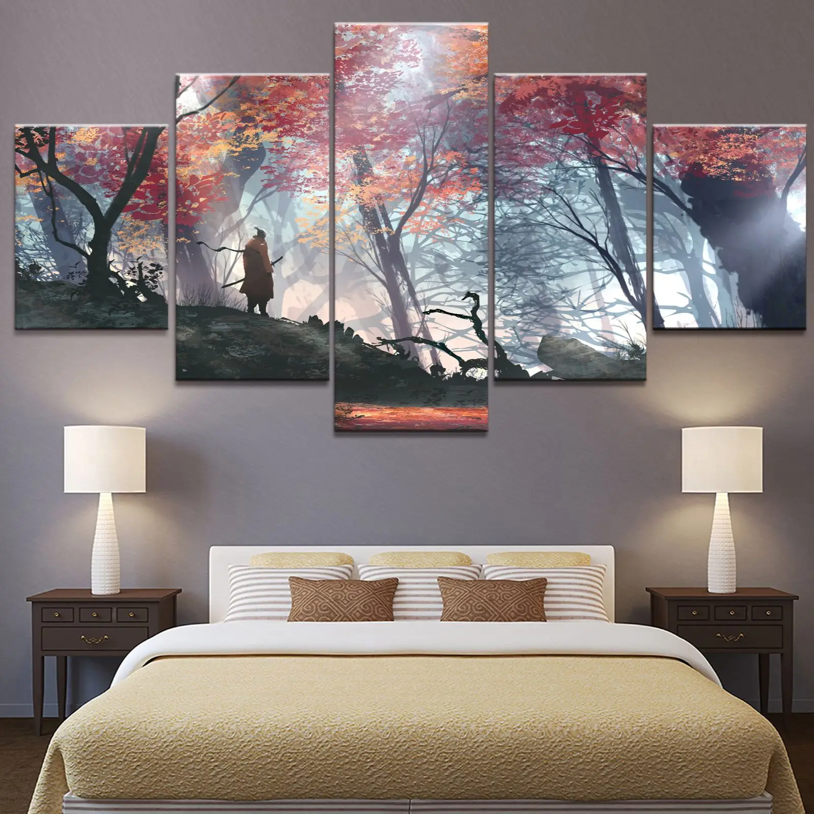 

Unframed 5Pcs SEKIRO Shadows Die Twice Games Canvas Posters Wall Art Pictures HD Paintings Home Decor for Living Room Decoration