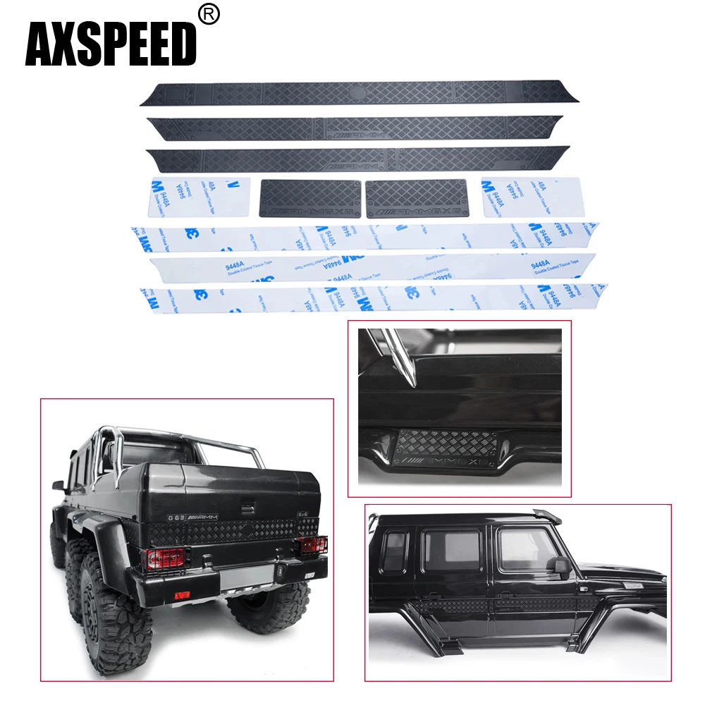 AXSPEED Stainless Steel Side Rear Surround Anti-skid Plate for TRX-6 G63 TRX-4 G500 1/10 RC Model Car Body Decoration Parts