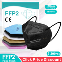 5 Layers Non-wove Adult ffp2 mask kn95 reusable mascarillas fpp2 mask KN95 CE Certified FFP2 face mask mascarilla kn95