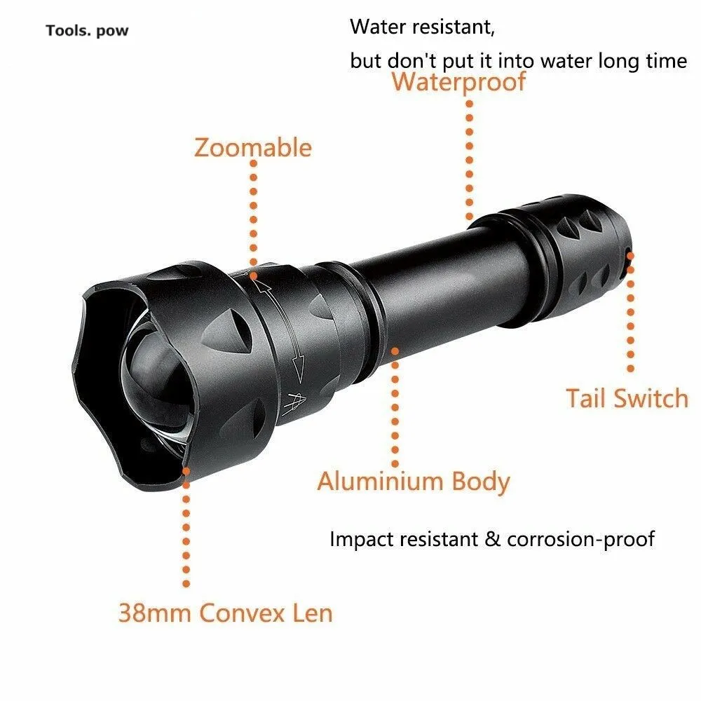 T20 5W IR Flashlight 850nm/940nm Zoomable Night Vision Torch LED Infrared Flashlight for Hunting,Trainning Tactical Flashlight