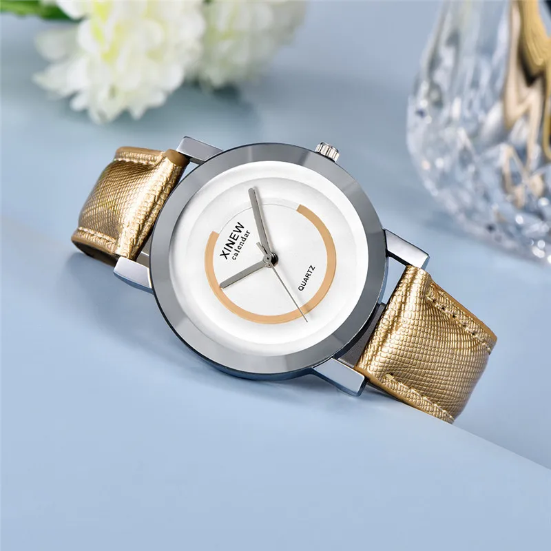 UTHAI CE68 Ladies Fashion Belt Simple Sharp Wave Couple Gift Fashion Wearing Quartz Watch