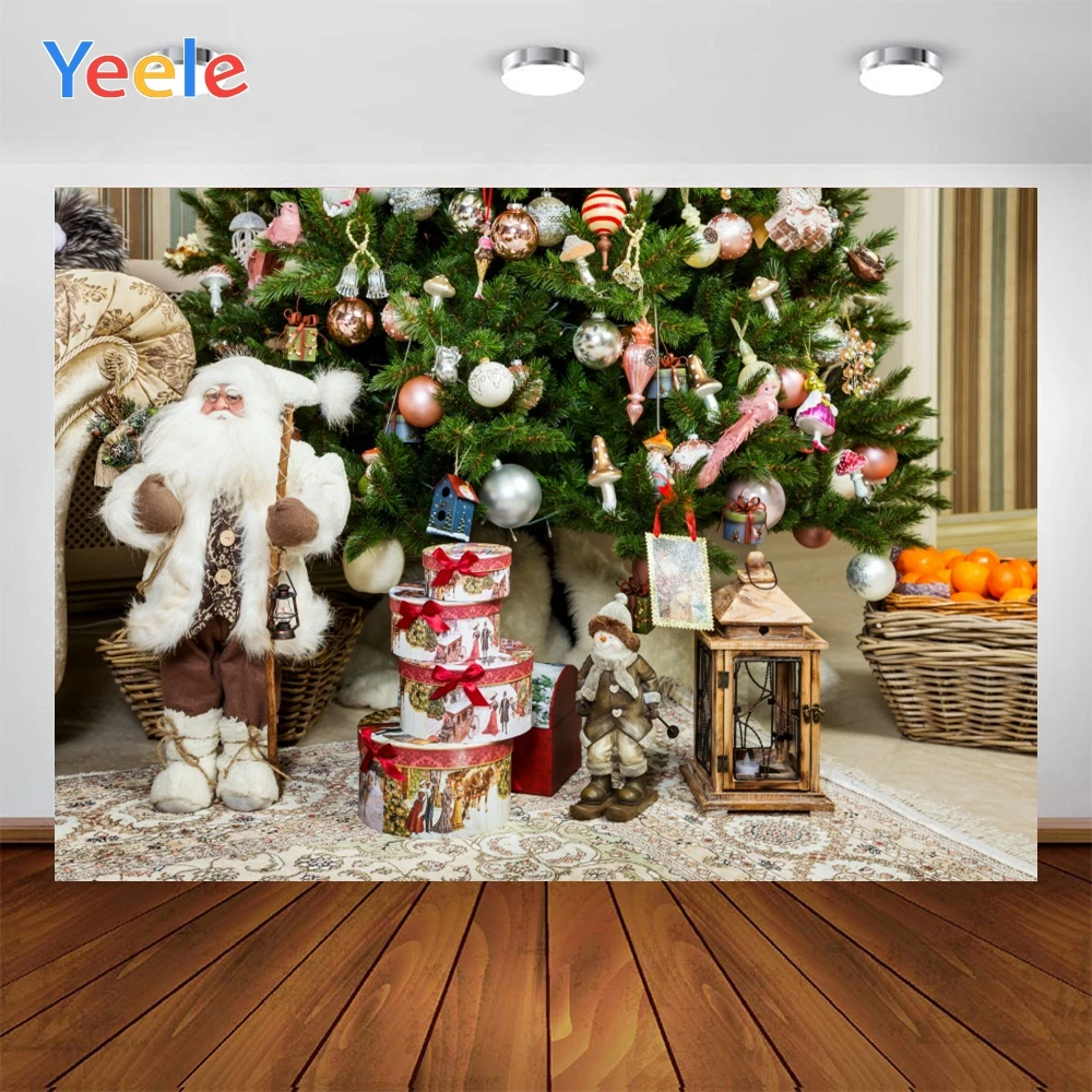 Yeele di Babbo natale Carino Pupazzo di Neve Foto di Sfondo Photophone Albero E Regali Fondali Fotografia per la Decorazione Su Misura di Formato