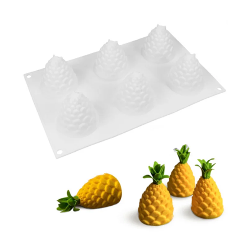 

3D Cake Decorating Tools Silicone Molds 6 Holes Pinecones Shape Baking Tool For chocolate Cakes Mousse Ice Cream Dessert