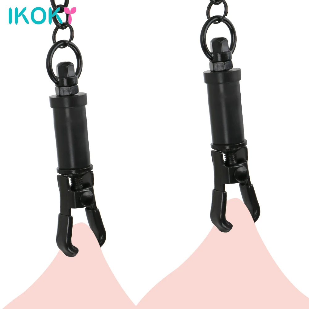 IKOKY – pinces à tétons en métal réglables, jeux pour adultes, Bondage des seins, torsions, jouets sexuels pour Couple, stimulateur de mamelon