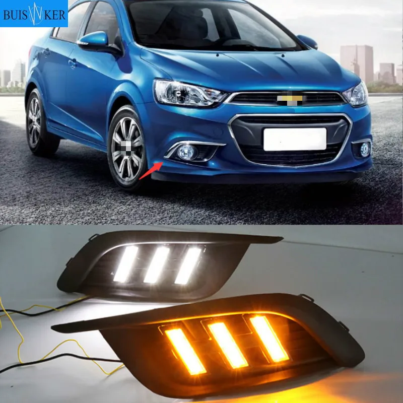 

1Pair Daylight lamp For Chevrolet Chevy AVEO Sonic 2014 2015 LED DRL Daytime Running Lights