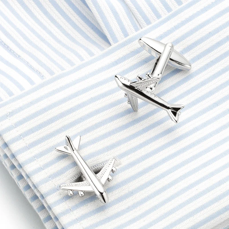 Boutons De Manchette Avion En Argent - Cadeau Idéal Pour Pilotes Et Amateurs D'Aviation