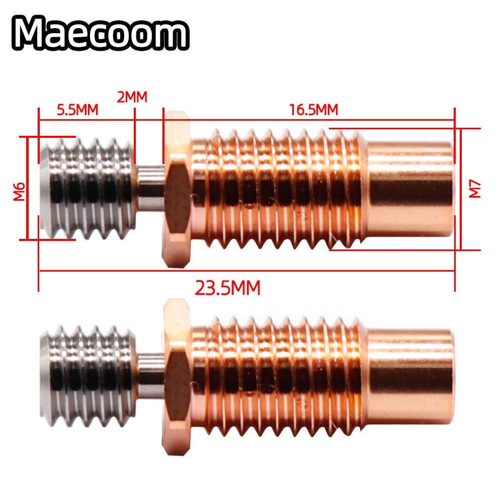 Bi-metal heatbreak E3D V6 MK8 ender3 CR10  cr6se střídavého HOTEND měď &  titanová slitina aktualizovat celokovové hrdlo 1.75MM nitka