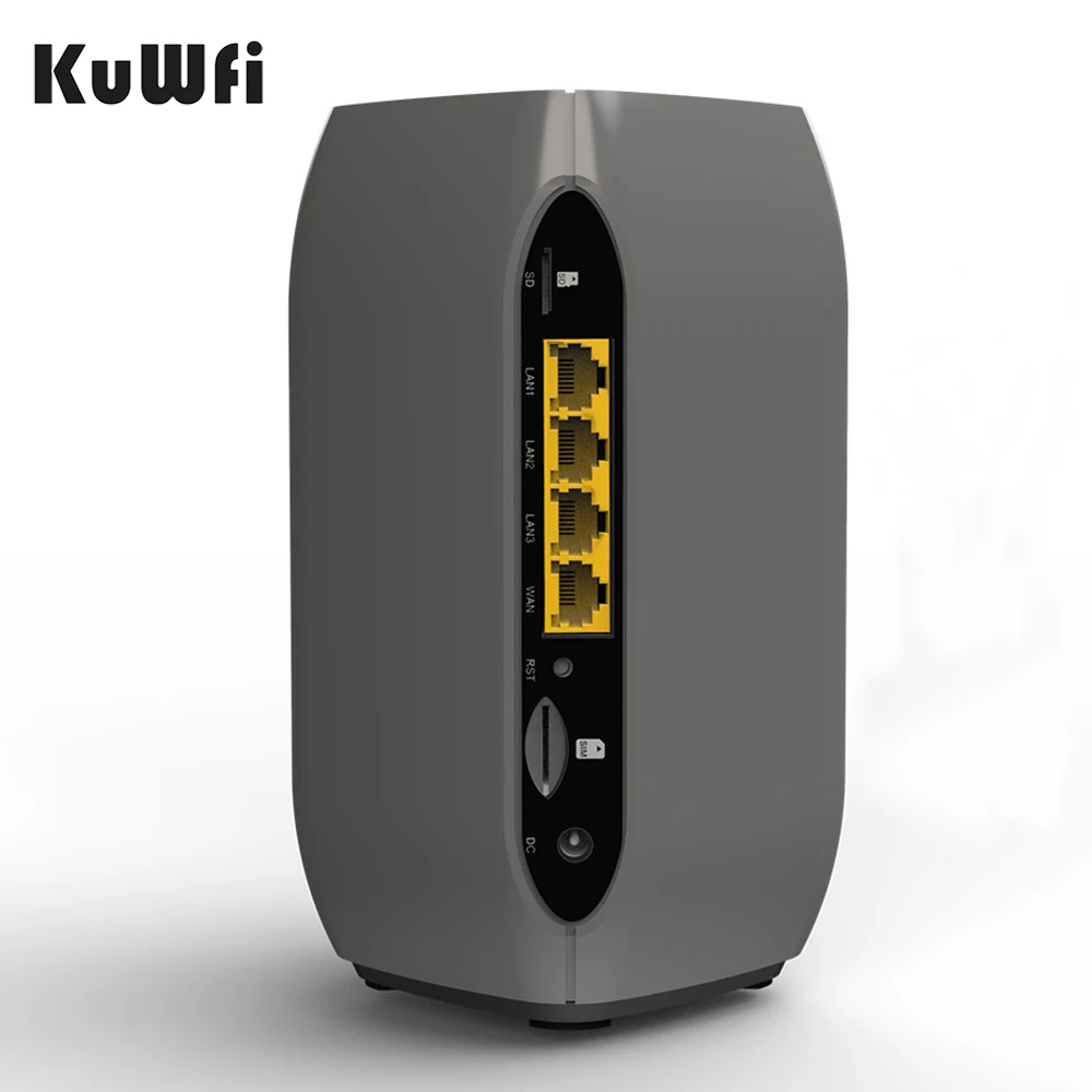 

KuWFi 4G Router New 150mbps Wireless CPE WIFI Router Unlocked 3G/4G LTE Network WiFi SIM Routers Up to 64 Users