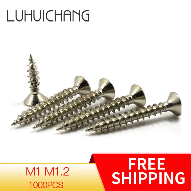 LUCHANG m1 m1.2 nickel micro electronic screw recessed phillips countersunk flat glasses screw self tapping wood laptop screw