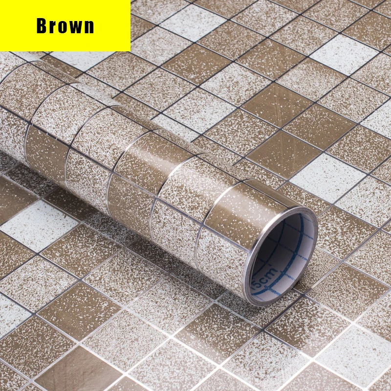 Película decorativa autoadhesiva de aceite para cocina, pegatina de pared para baño, balcón, papel tapiz impermeable, mosaico, papel de aluminio,