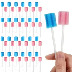 100pcs Disposable Oral Care Sponge Swab Tooth Cleaning Mouth Swabs With Stick Sponge Head Cleaning Cleaner Swab