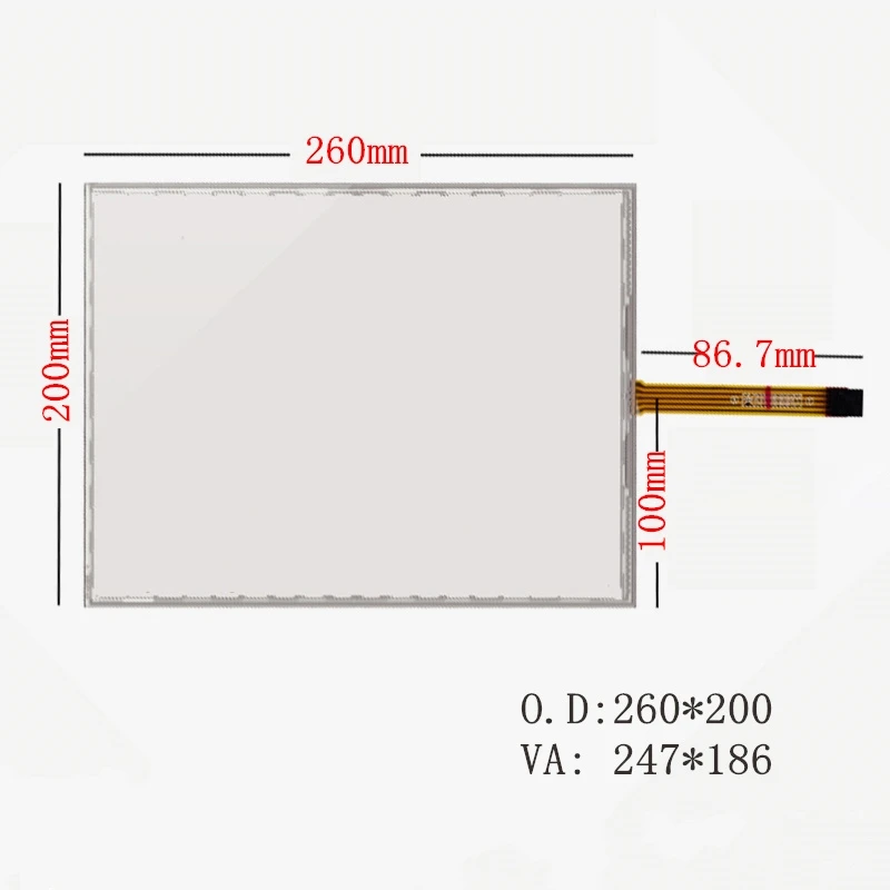 260*200 MM New 12.1 inch Resistance touch panel 5 line touch screen with USB driver card