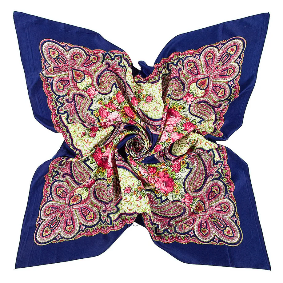 Bufanda cuadrada Bohemia de Cachemira para mujer, pañuelo de marca de lujo, nuevo diseño, 100cm, para invierno