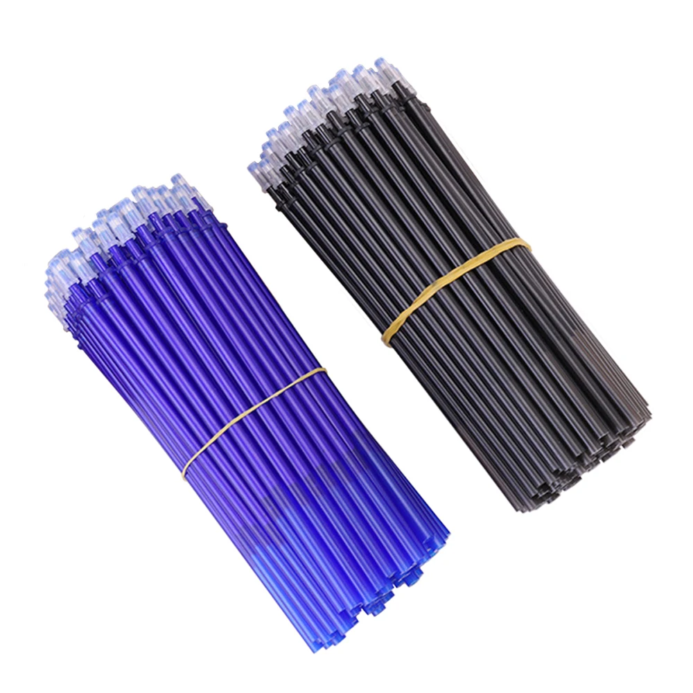 50Pcs/lot High Quality Blue Black Ink Gel Pen Erasable Refill Rod Magic Erasable Pen Refill 0.5mm School Stationery Writing Tool