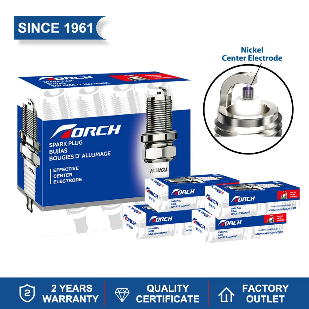 Bujías Motosierra 33cc 52cc Juego De 8 Bujías TORCH L7T - Terminal Sólido, Para Motores 2-Tiempos 33CC-52CC | Husqvarna, Motosierra, Cortacésped, Soplador Reemplazo Bujías Motor Gasolina Pequeño