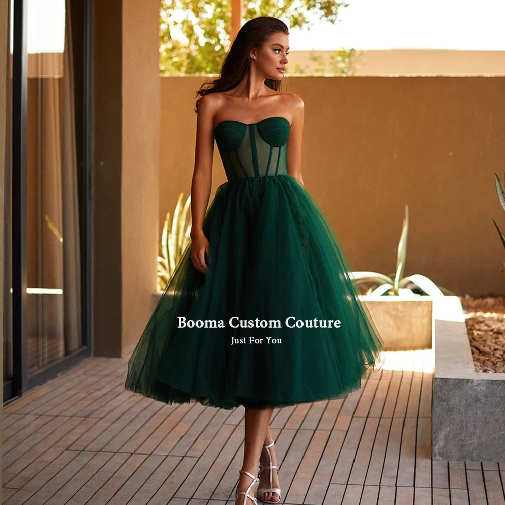 Booma-Vestidos de Fiesta Cortos de lavanda, sin mangas, ilusión, tul, formales