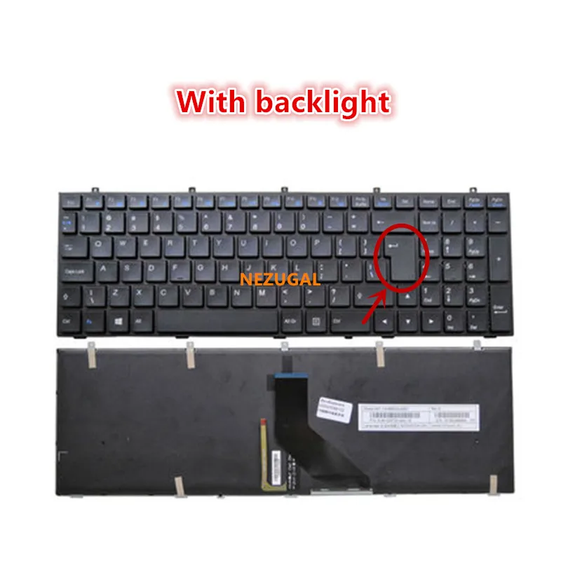 Clavier américain pour CLEVO W350, W350STQ, W350SKQ, W370, W350ETQ, W670, W670SFQ