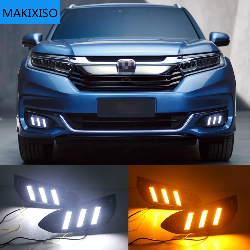 

1 Set For Honda AVANCIER 2020 DRL Daytime Running Lights Daylight 12V ABS Fog Lamp Cover With Turn Yellow Signal Light