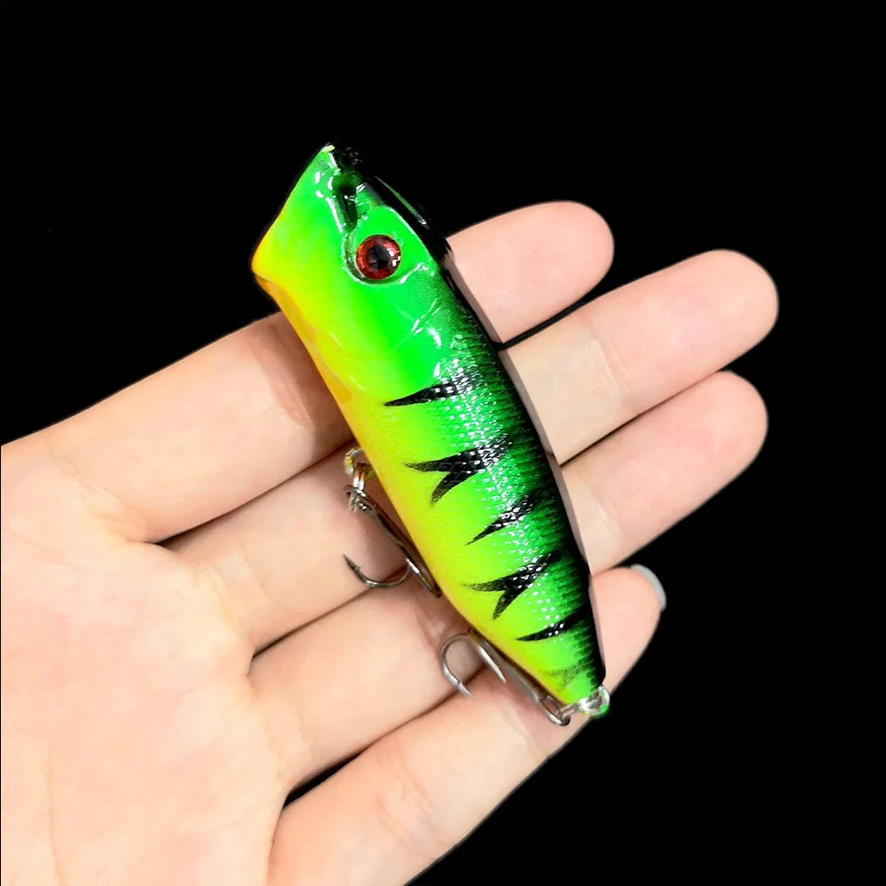 Hengjia 1pcs 6.5cm 12g Floating Popper Lure Artificial Wobbler Hard Bait Big Mouth Crankbait