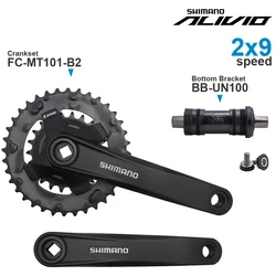 SHIMANO ALIVIO M3100 2x9 Speed Groupset include FC-MT101 Crankset and BB-UN100 BB-UN101 Bottom Bracket Original MTB Parts