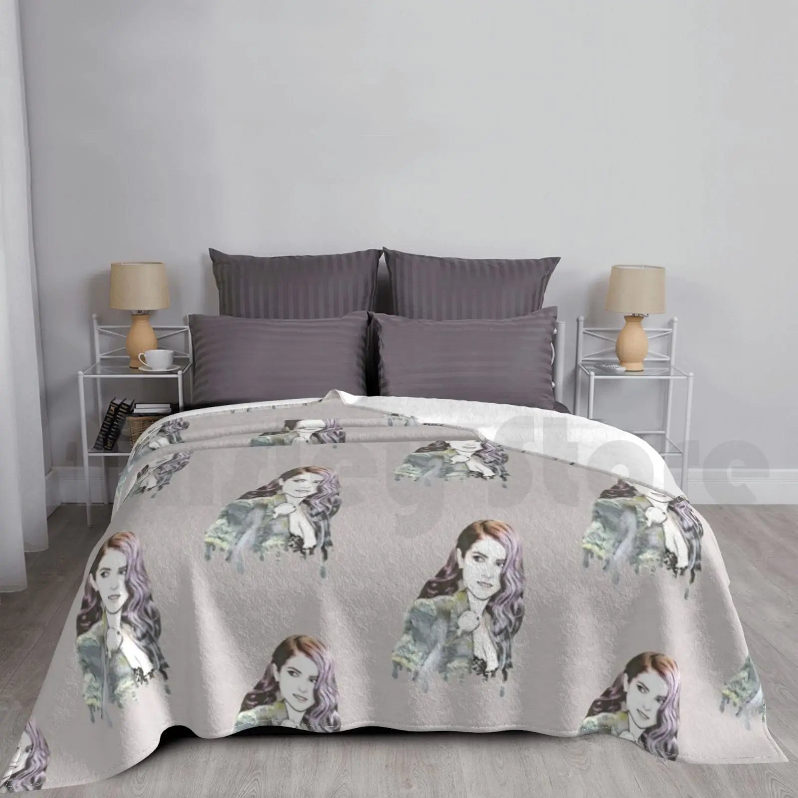 

Anna Kendrick-Drip Design Blanket Fashion Custom Anna Kendrick Anna Kendrick Pitch Perfect Trolls Pop Culture
