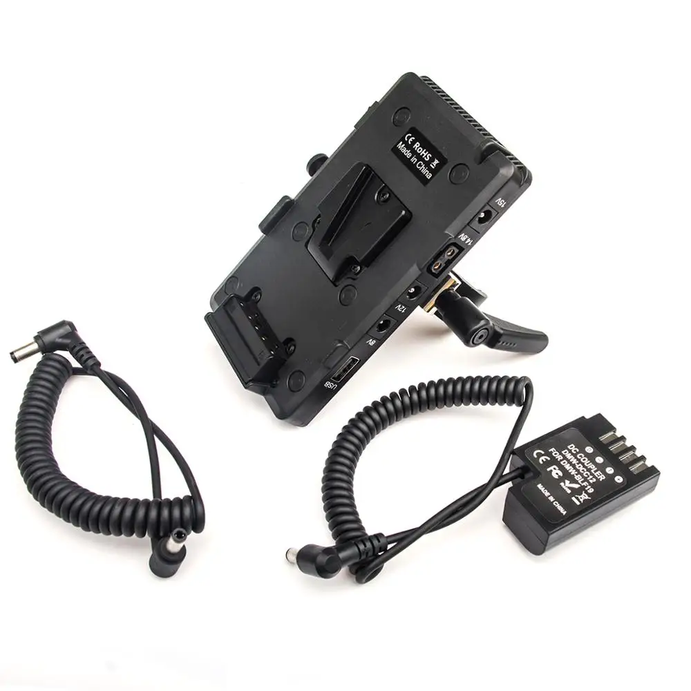 WY-VG2 Power Supply Systerm Battery Plate Adapter V-Lock D-tap Plate DC Coupler with DMW-DCC12 for Broadcast SLR HD camera