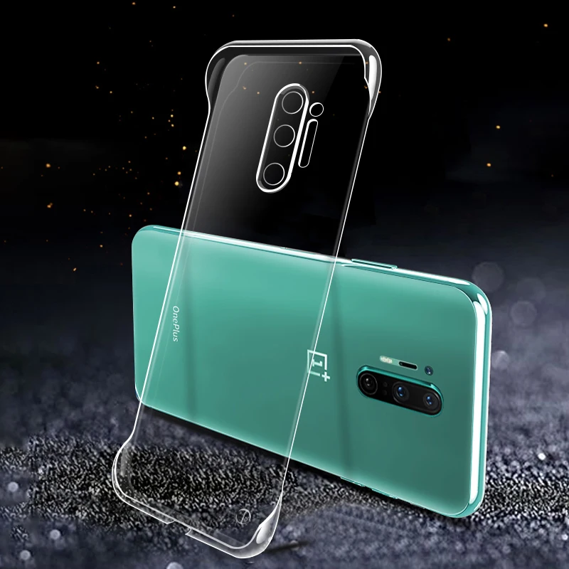 Full Transparent Phone Case For OnePlus 7 8 9 Pro 9R 8T Luxury Borderless Thin Hard PC Cover Case For OnePlus 7T Pro Coque