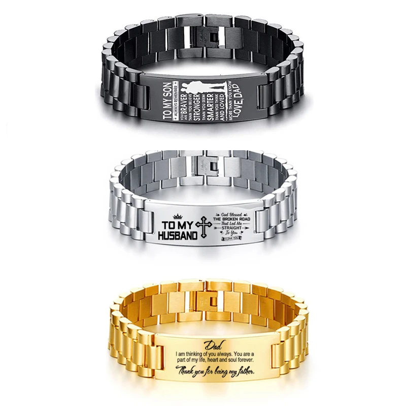 Dostosowane męska CHAIN LINK ID bransoletka trendy 15.5MM ze stali nierdzewnej spersonalizowane TAG nazwa PULSERAS DROPSHIP