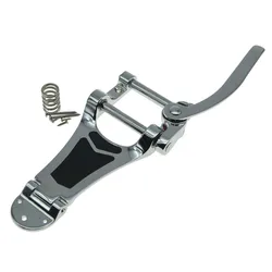 KAISH Chrome Vibrato Tremolo Bridge Tailpiece for Arch Top Electric Jazz Guitar