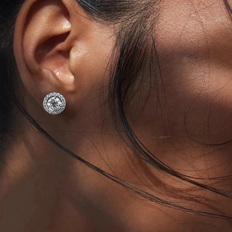 Shiny Ästhetischen Stud Ohrring Für Frauen Neue Jahr Geschenk Piercing Wunderschöne CZ Zirkon frauen Earing Modeschmuck Zubehör E082 – Detail 16