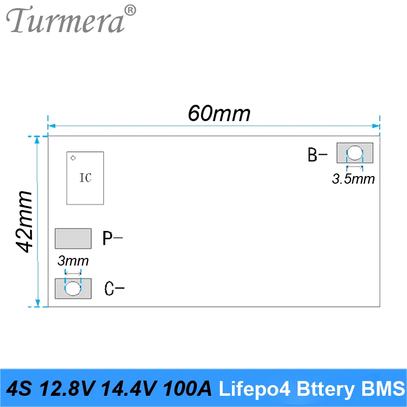 Lifepo4 4S 100A 12,8 V 14,4 V 32650 32700 Wyważenie akumulatora BMS do łodzi elektrycznej Zasilanie nieprzerwane 12 V Akumulator samochodowy Turmera