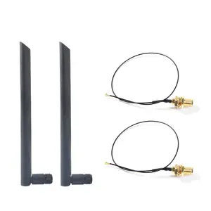 Bilashmart BackShell Dual band 5dbi Wireless WiFi Antenna RP SMA + MHF4 Pigtail Cable NGFF M.2 Card Intel AX210 AX200 9260 3G/4G Module