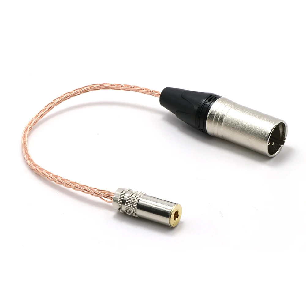 7N OCC Copper 4pin XLR Balanced Male to 4.4mm Balanced Female Audio Adapter Cable 4.4mm TRRS to XLR Balanced Cable Connector