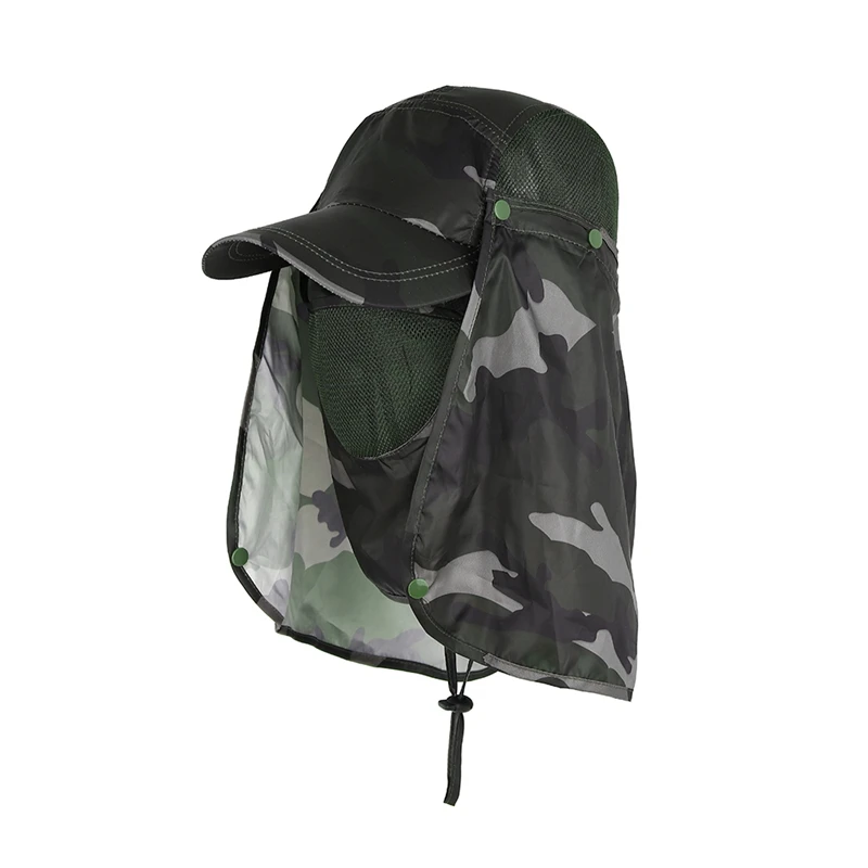 Summer Fishing Hiking Outdoor Brim Neck Cover Bucket Boonie Sun Flap Hat Cap Mens UV Protection