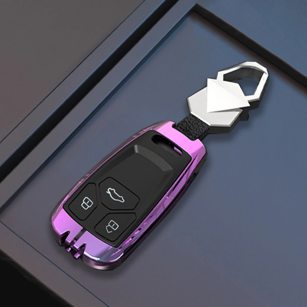 Zinc Alloy Car Key Cover Case For Audi Q5 Q7 A4 B9 TT TTS 8S 2016 2017 2018 2019 Car Keyless Remote Protective Shell Car Styling