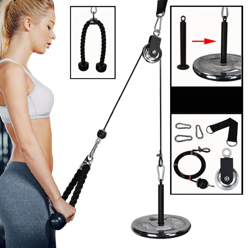 

Gym Home Fitness Equipment Set Pull-Down Biceps Triceps Training Pulley Accessories Workout Pulling Down Plate Adjustable