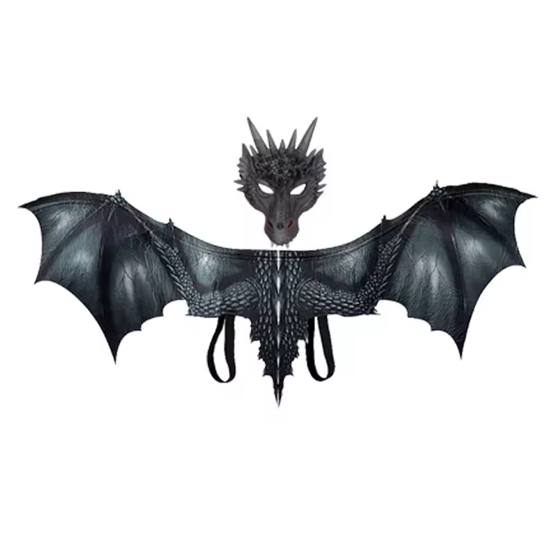 Adult Halloween Decoration Carnival Party Animal Costume Dragon Cosplay Masquerade Face Mask and Wings - Image 19