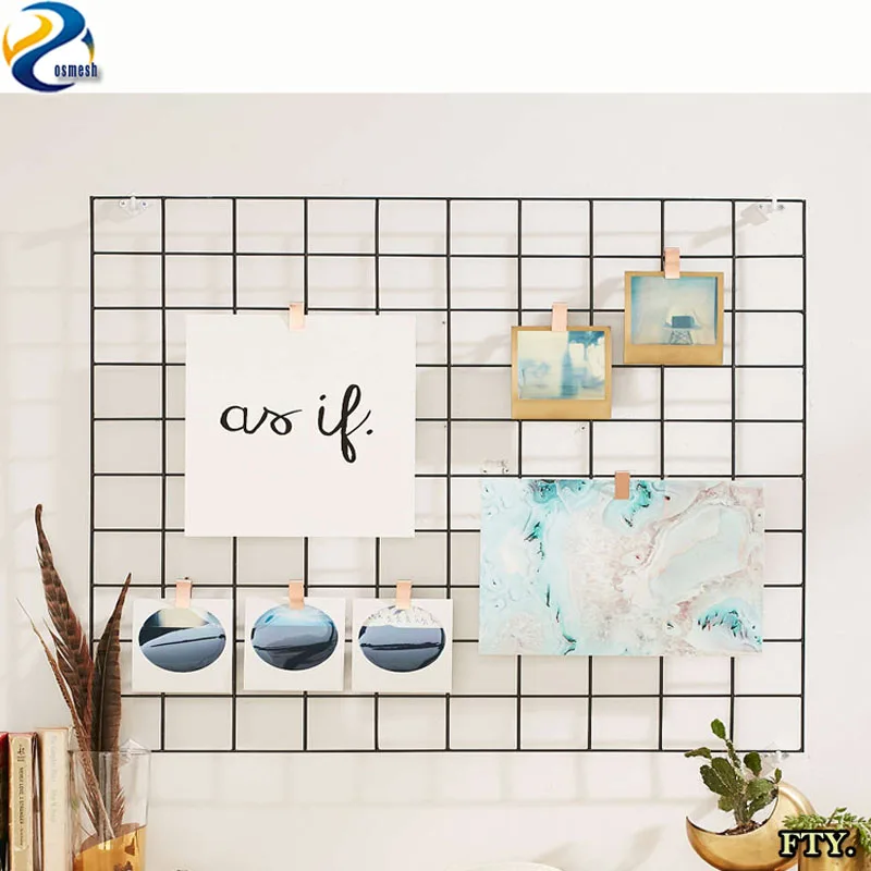 More sizes Metal grid iron mesh supermarket shelf display rack kindergarten home Wall decoration hanging net Organizer