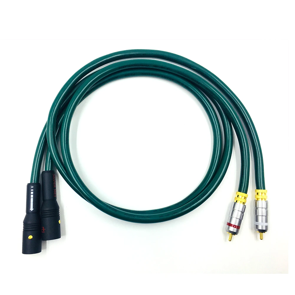 1Pair Hifi  FURUTECH OCC  Audio Cable Dual RCA Male To XLR Female Cable 2 XLR  To 2 RCA Plug