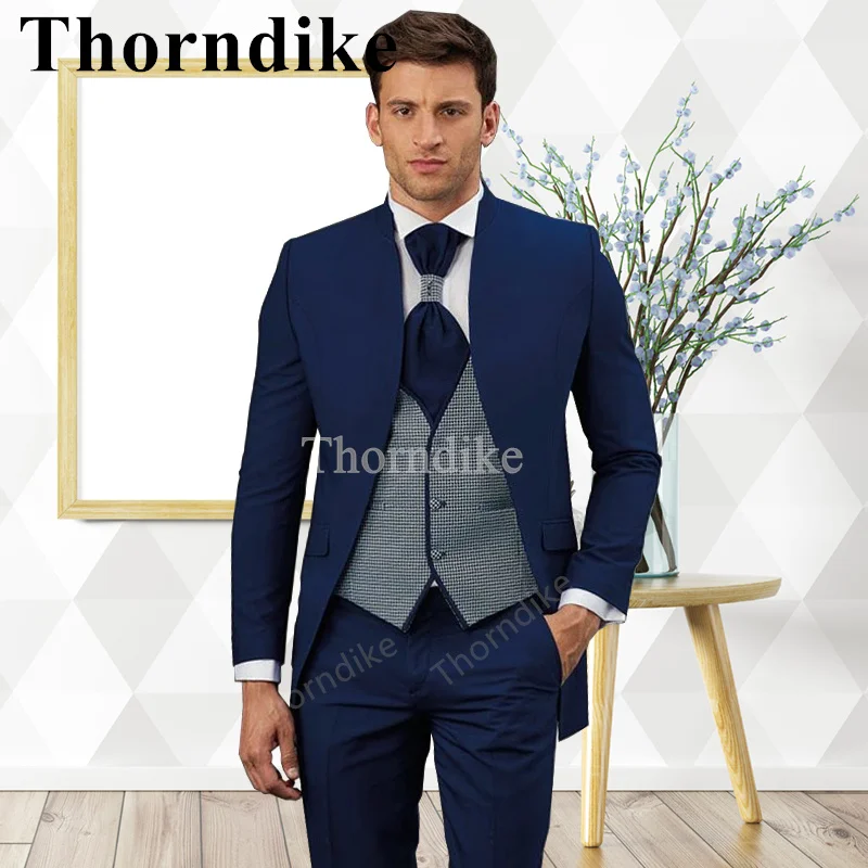 Thorndike New Product Express Men's Houndstooth Vest Trendy Suit Customized Formal Wedding Suit Fashion Elegant 3-pcs