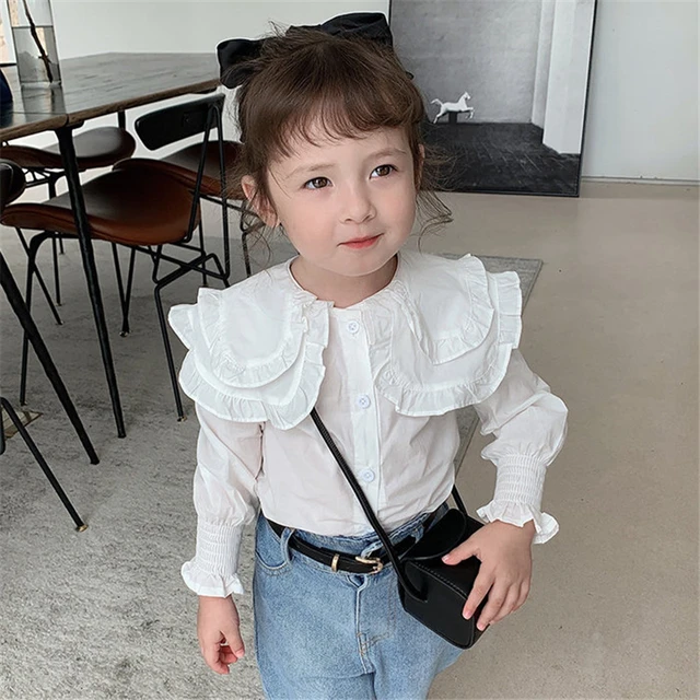 Chemise blanche a manches longues pour fille vetements pour enfants mode printemps ete bebe beurre UR costume coreen AliExpress