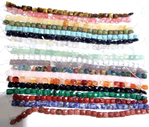 8*8mm Natural stone lapis Quartz crystal Opal Turquoises tiger eye beads pendant for Diy Jewelry Making Necklace Accessories25pc