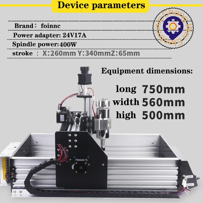 

Hot！2634 CNC engraving machine chip polishing pcb desktop DIY relief nema17，400W high-power cold air spindle。