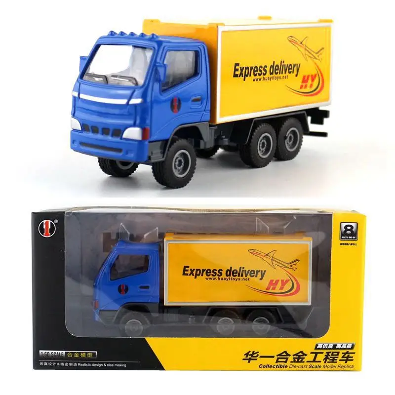 Alloy box truck transporter model,1:60 simulation express transporter toy,exquisite transport truck,free shipping