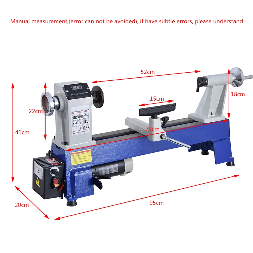 MC1218VD Limitless Transmission Wood Lathe Miniature Bench Lathe Household Stepless Turning Lathe Machine Wood Rotary Machine