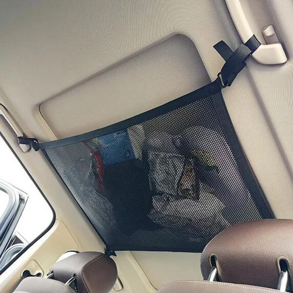 Red de almacenamiento en el techo del coche, bolsillo de almacenamiento de una sola capa, red de carga de bolsillo, artículos diversos aptos para artículos esponjosos